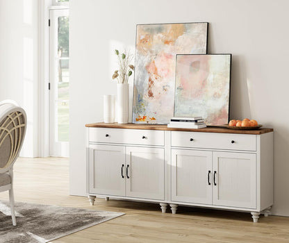 68 Inch Buffet Cabinet With Storage Modern Farmhouse