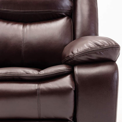Breathable Leather Manual Recliner With Wide Back Cushion