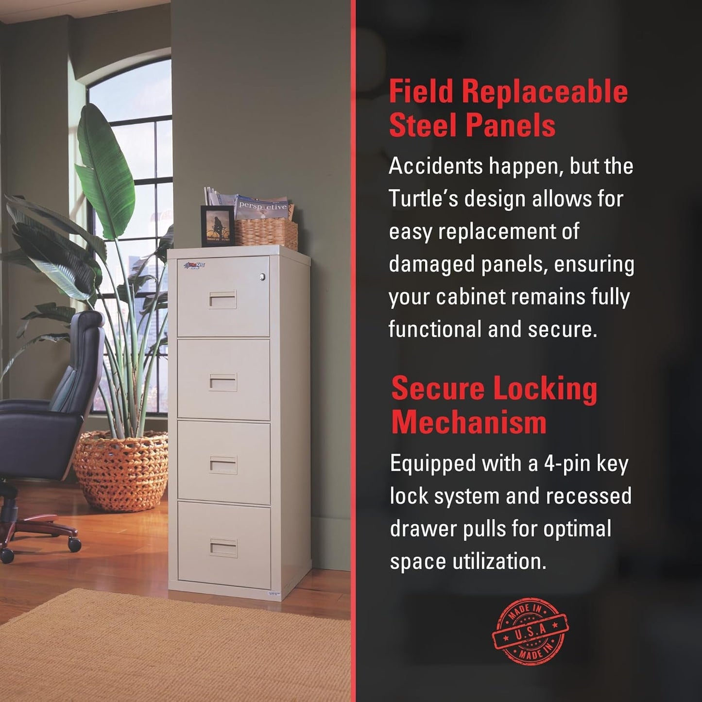 Black 2 Drawer Fire Safe Legal Letter File Cabinet