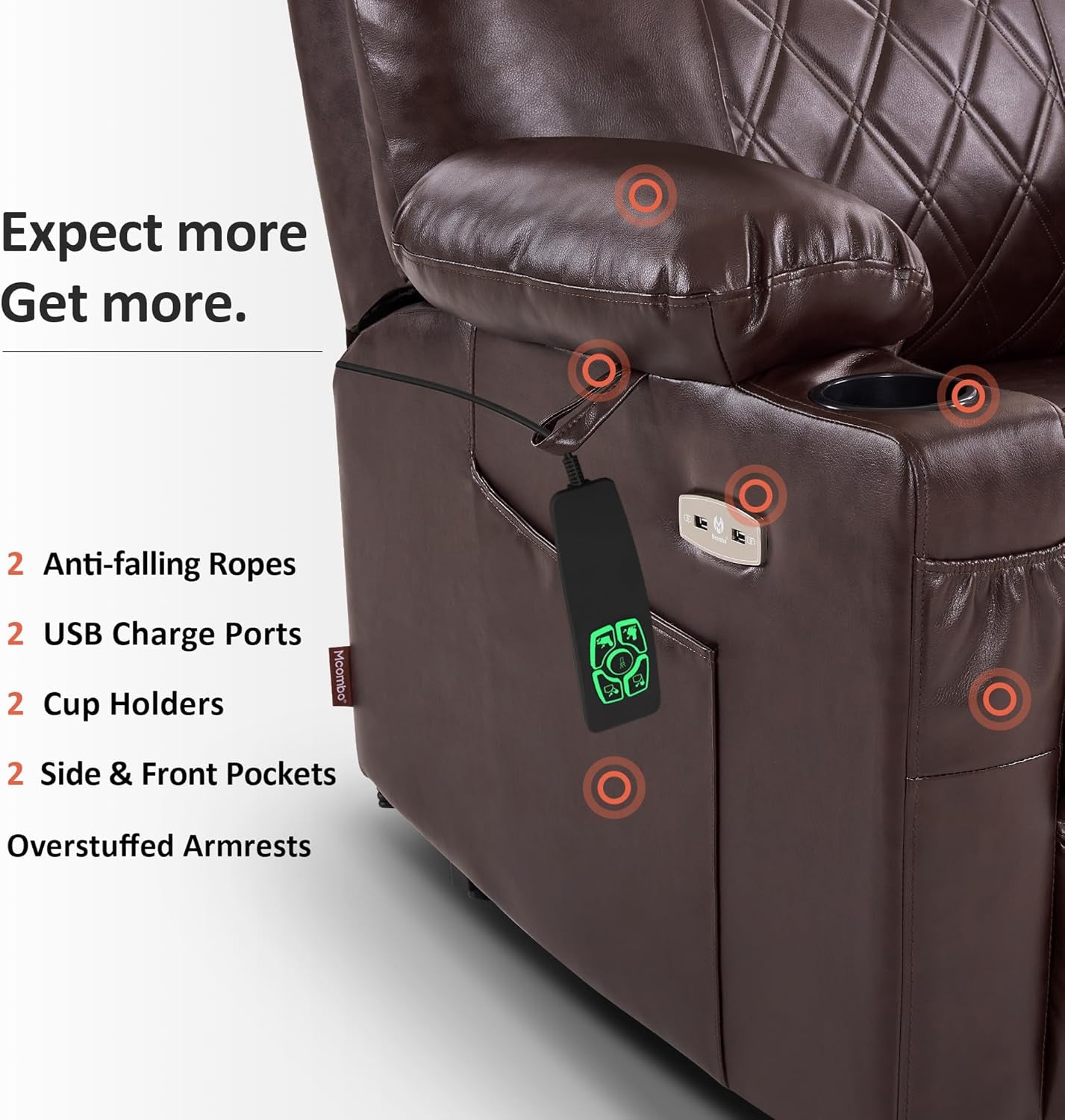 Small Size Power Lift Recliner Chair With Massage Dual Heating