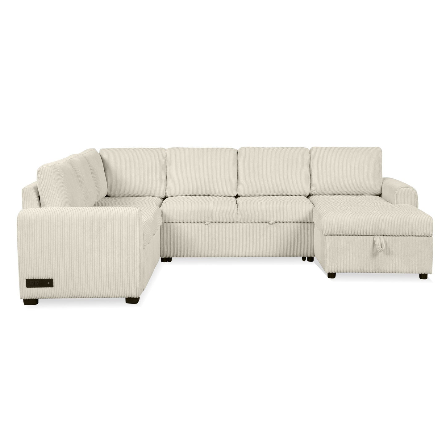 107.5" U-shaped Sofa Sectional Sofa Pull-out Sofa bed with a Storage