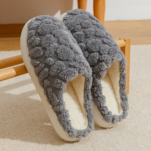 Home Fuzzy Slipper Unisex Cartoon Winter Plush Slipper Anti-Skid Soft