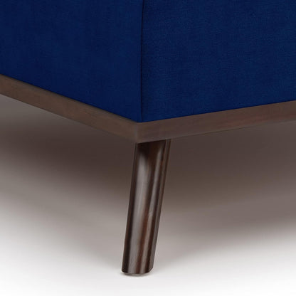 Blue Velvet Lift Top Ottoman Coffee Table 36 Inch Modern