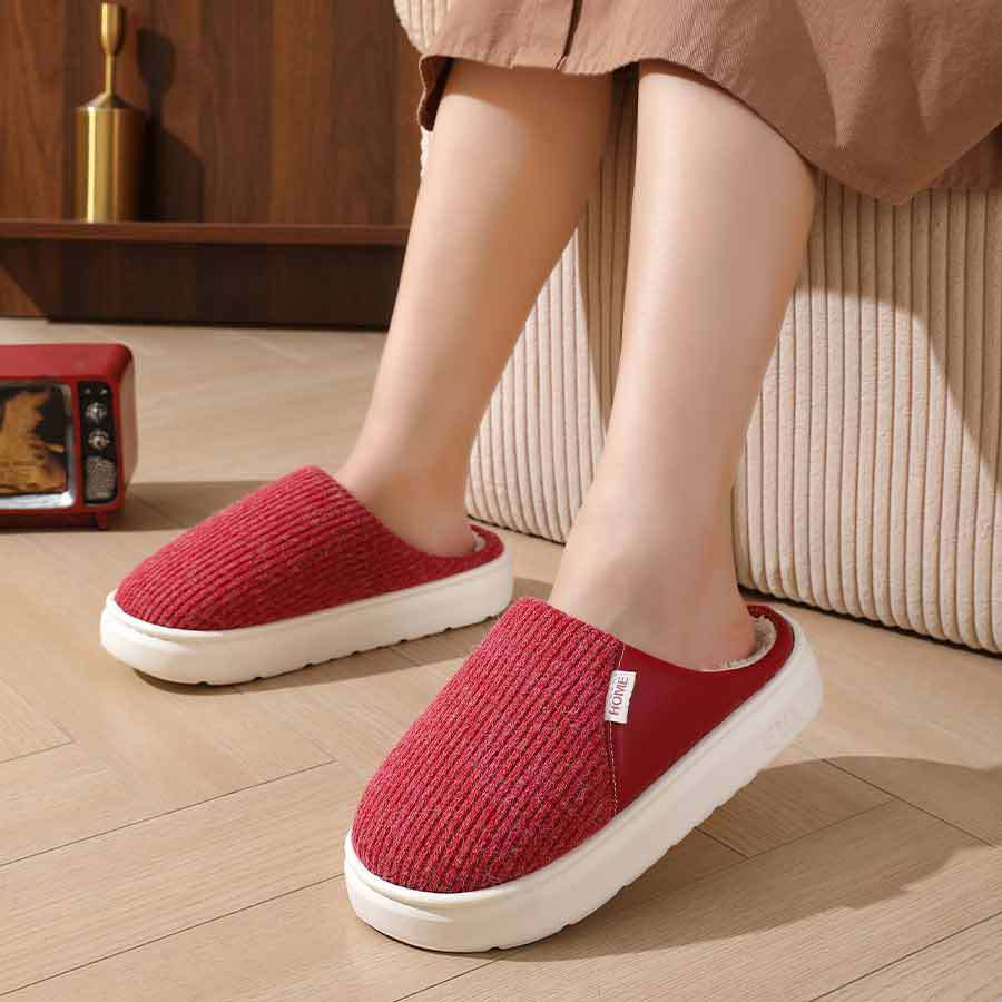 Winter Warm Plush Home Slippers Lightweight Thick Bottom Silent