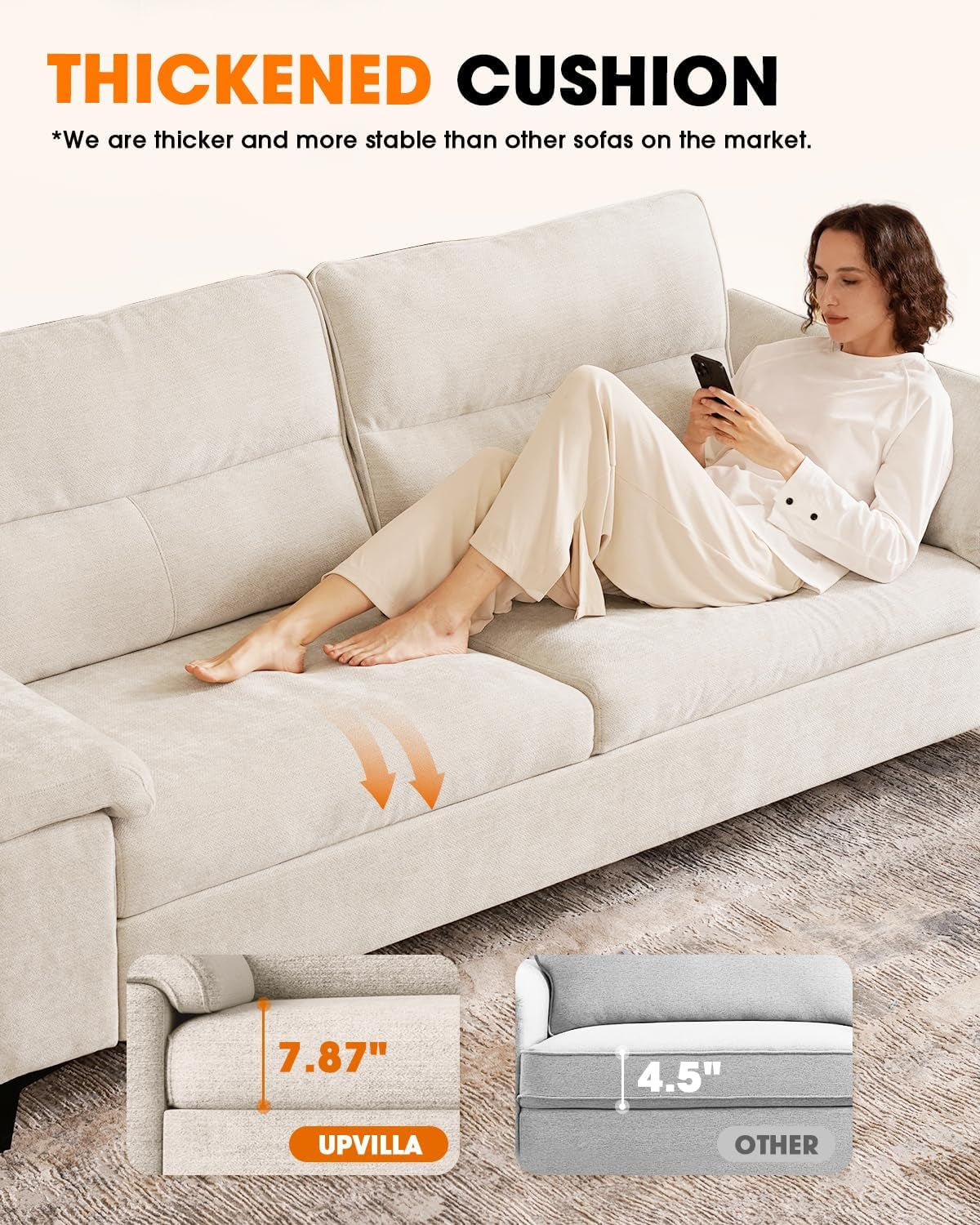 Beige Loveseat With Removable Cover For Living Room