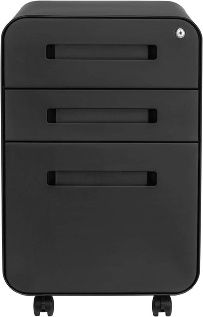 Stockpile 3 Drawer File Cabinet With Lock Under Desk