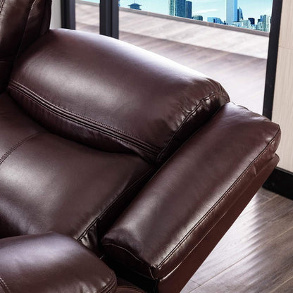 Breathable Leather Manual Recliner With Wide Back Cushion