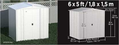 Steel Storage Shed 6x5 Flute Grey Outdoor Garden Shed
