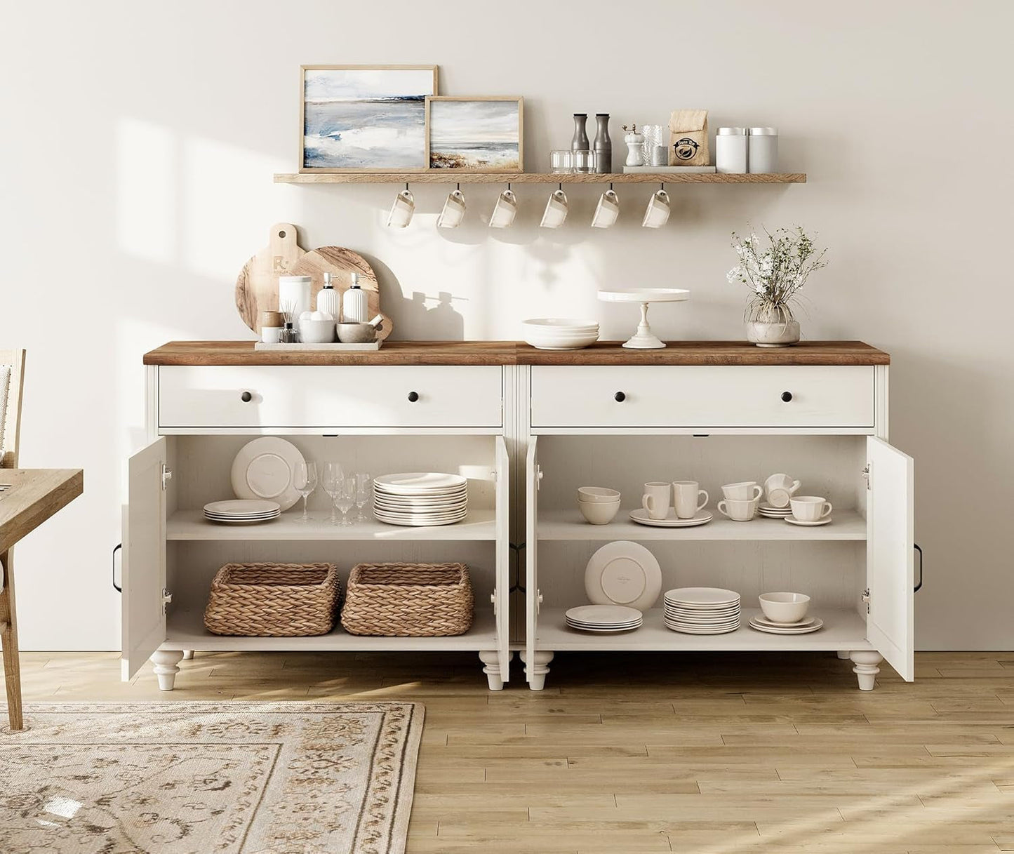 68 Inch Buffet Cabinet With Storage Modern Farmhouse