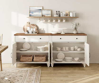 68 Inch Buffet Cabinet With Storage Modern Farmhouse