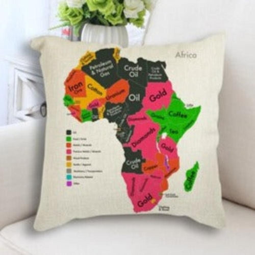 African Map Art Cushion Case - Decorative Pillow