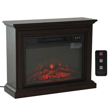 31 inch Dark Brown Electric Fireplace Heater Dimmable Flame Effect and
