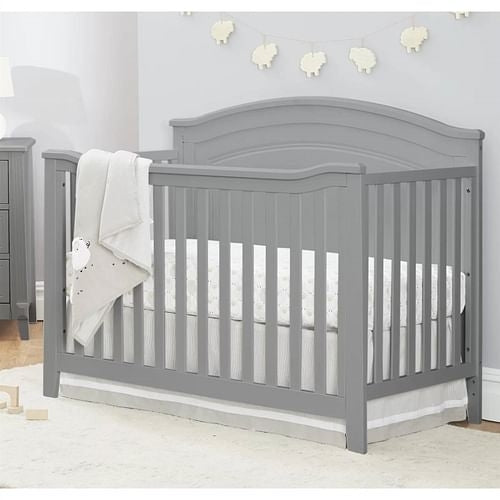 SF Home Solid Wood Convertible Crib in Grey - Toddler Bed Sold
