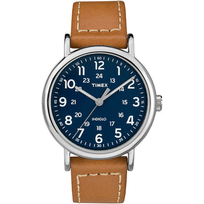 Timex Men's TW2R42500 Weekender 40 Brown/Blue Leather Strap Watch