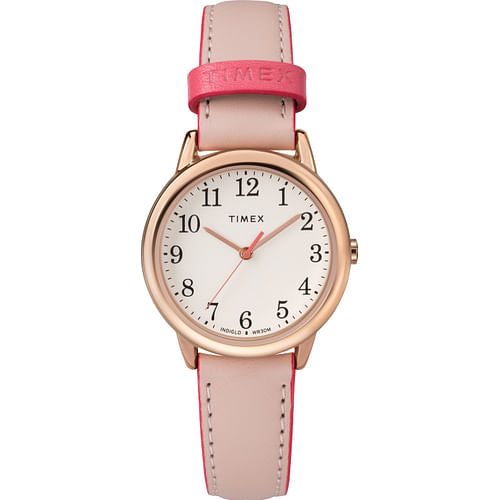 Timex TW2R62800 Women's 30mm Easy Reader Pink Leather Strap Watch