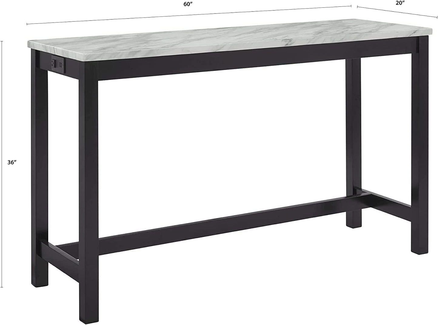 Blue Velvet Bar Table Set With 3 Stools Faux Marble Top