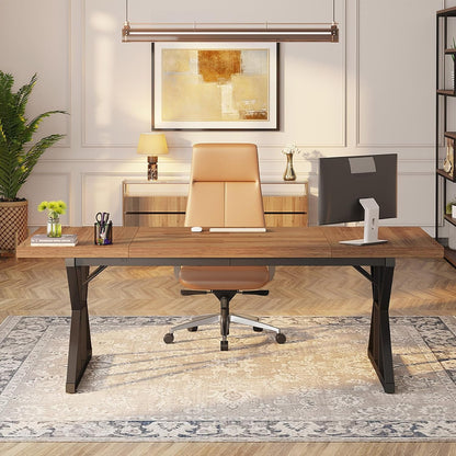 70.8 Inch Executive Desk Large Modern Home Office Desk