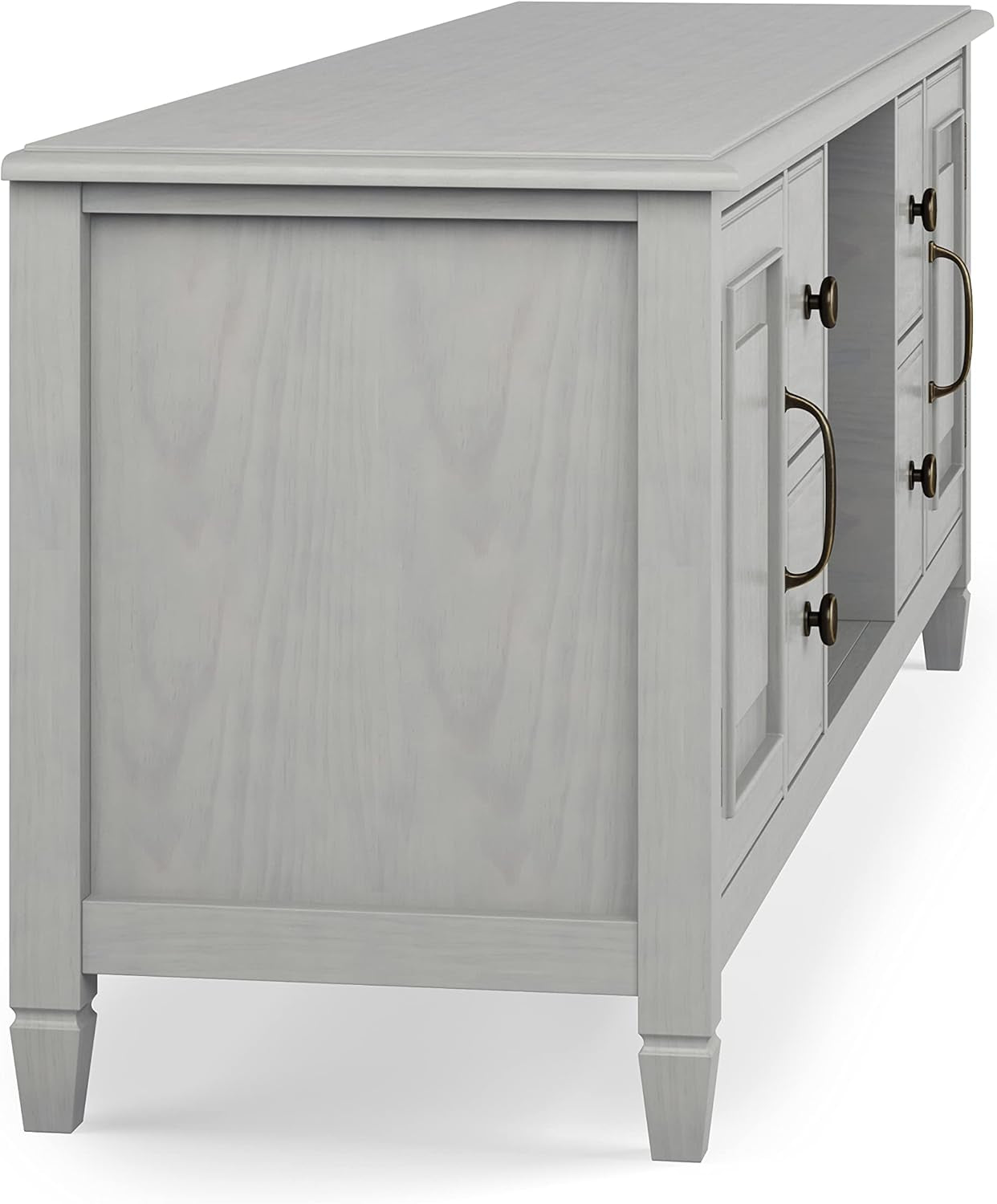 72 Inch Solid Wood TV Stand Fog Grey Up To 80 Inches