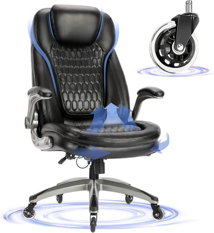 Ergonomic High Back Leather Office Chair For Home Use