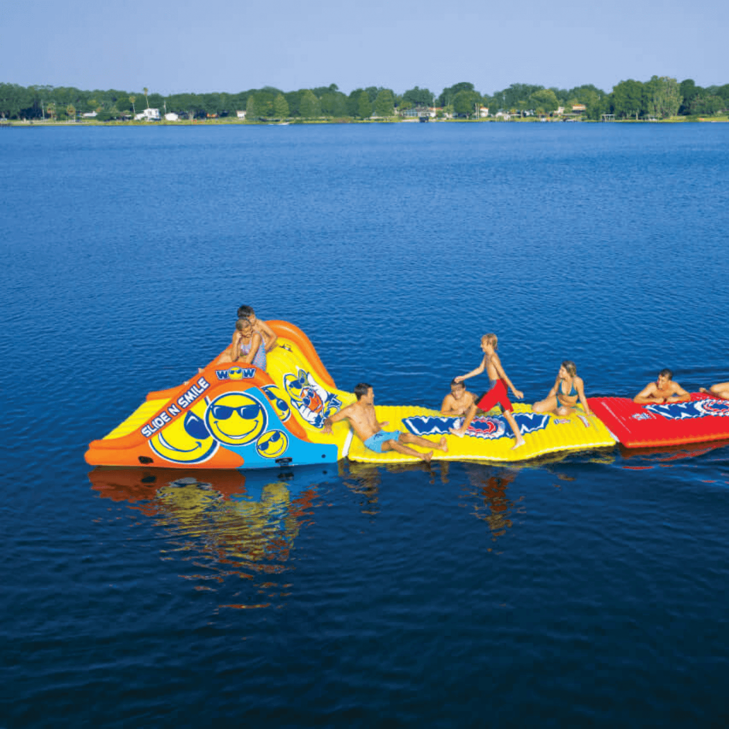 WOW Watersports 19-2210 Slide N Smile Floating 2 Lane Waterslide w