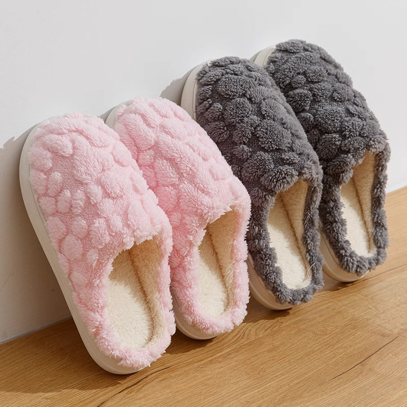 Home Fuzzy Slipper Unisex Cartoon Winter Plush Slipper Anti-Skid Soft