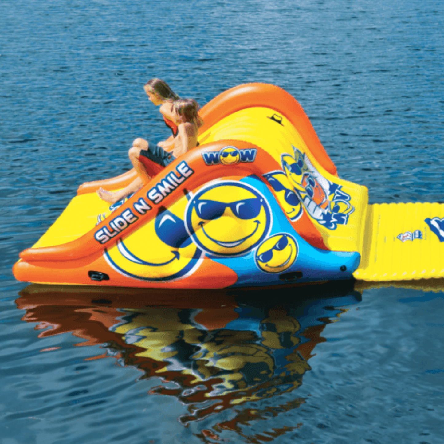 WOW Watersports 19-2210 Slide N Smile Floating 2 Lane Waterslide w