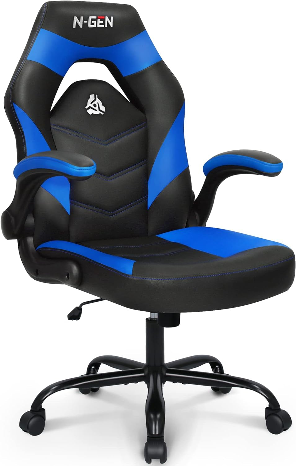 Blue Ergonomic Gaming Chair With Adjustable Height
