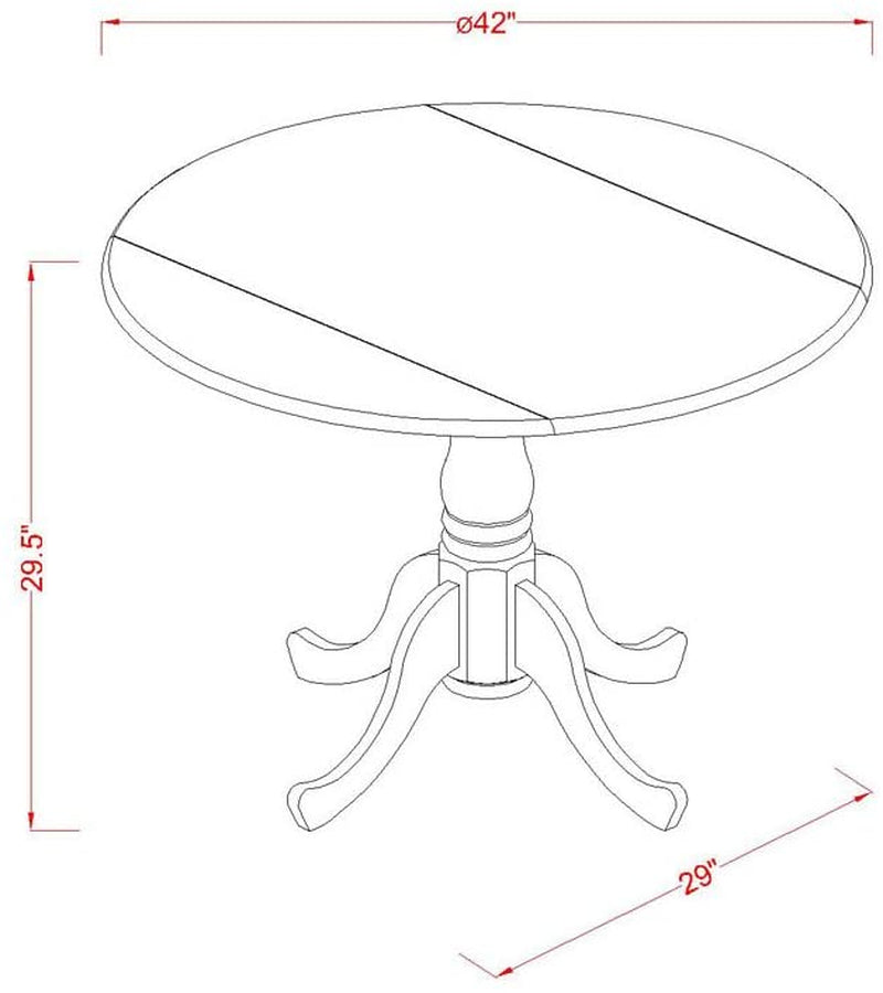 Black Round Dining Table Set 3 Piece Wood Dining Chairs