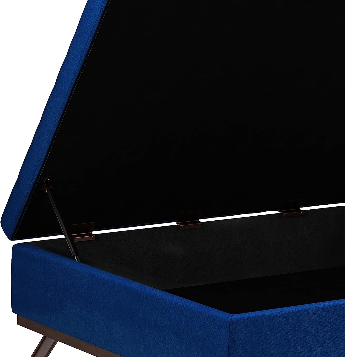 Blue Velvet Lift Top Ottoman Coffee Table 36 Inch Modern