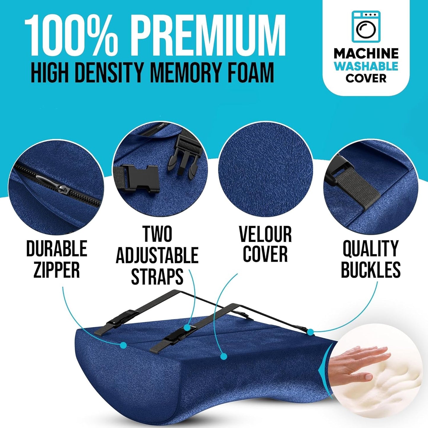 XL Memory Foam Office Chair Cushion With Lumbar Support