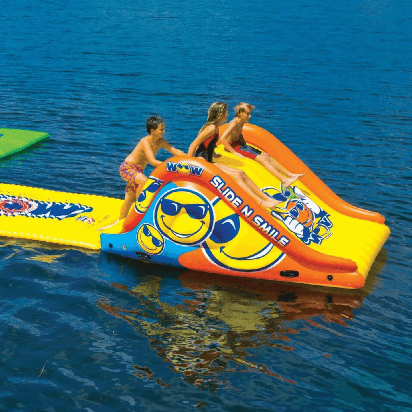 WOW Watersports 19-2210 Slide N Smile Floating 2 Lane Waterslide w