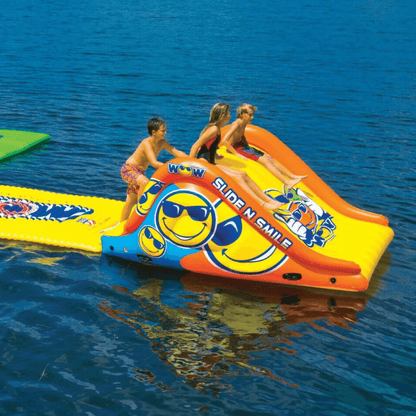 WOW Watersports 19-2210 Slide N Smile Floating 2 Lane Waterslide w