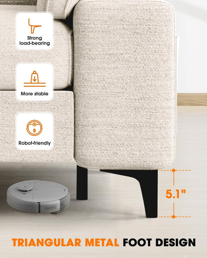 Beige Loveseat With Removable Cover For Living Room