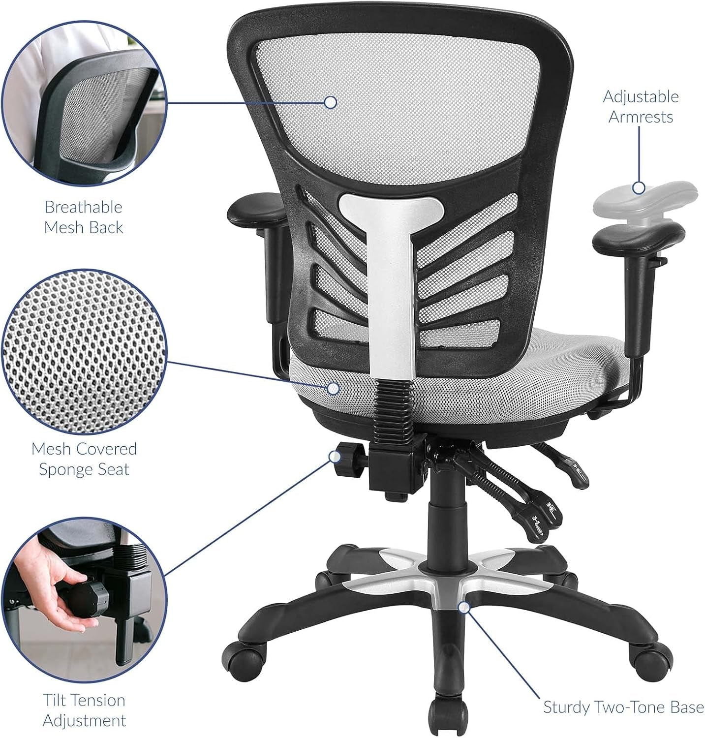 Ergonomic Gray Mesh Office Chair For All Day Comfort