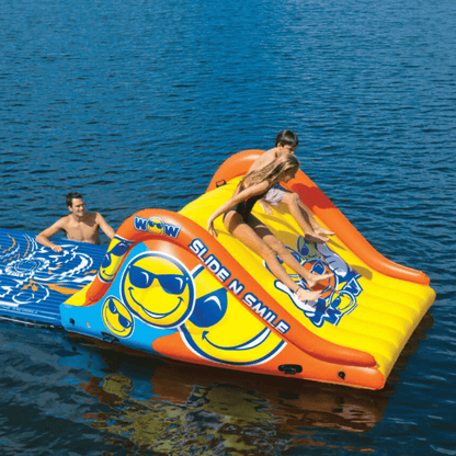 WOW Watersports 19-2210 Slide N Smile Floating 2 Lane Waterslide w