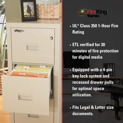 Black 2 Drawer Fire Safe Legal Letter File Cabinet