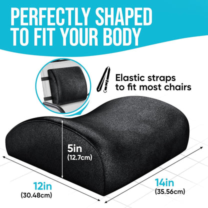 XL Memory Foam Seat Cushion Lumbar Support Office Chair