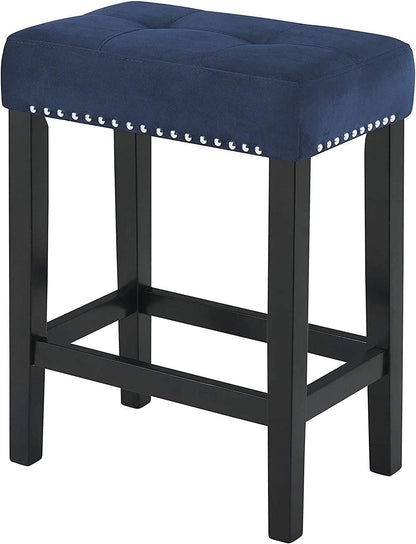 Blue Velvet Bar Table Set With 3 Stools Faux Marble Top