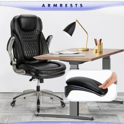 Ergonomic High Back Leather Office Chair For Home Use