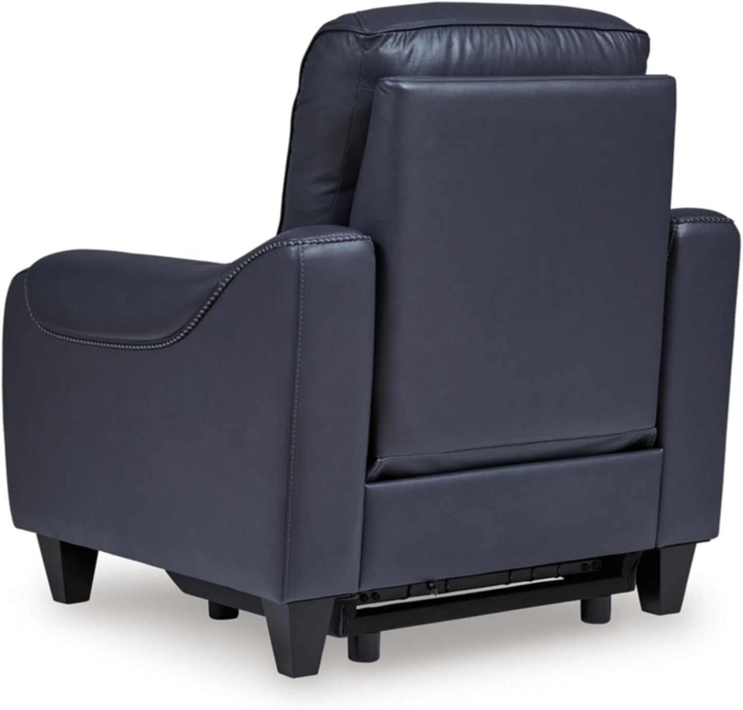 Blue Leather Wall Hugger Power Recliner With Usb Ports