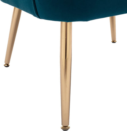 Teal Velvet Accent Chair With Golden Legs Ultra Plush
