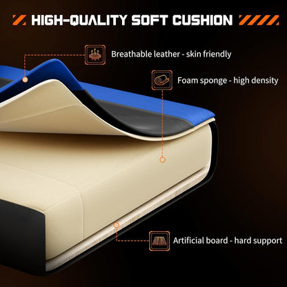 Blue Ergonomic Gaming Desk Chair With Footrest And Lumbar Support