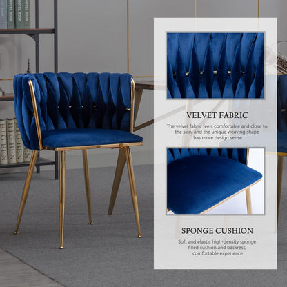Blue Wingback Dining Chairs Set Of Four Modern Style