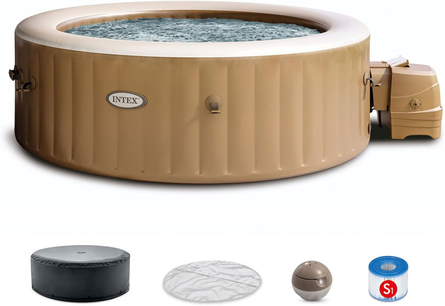 6 Person Inflatable Hot Tub With 140 Bubble Jets Spa