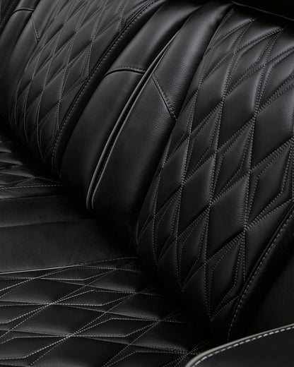 Black Leather Power Recliner With Adjustable Headrest