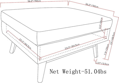 Blue Velvet Lift Top Ottoman Coffee Table 36 Inch Modern