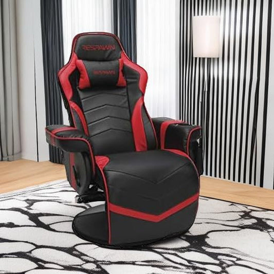 900 Gaming Recliner Red With Adjustable Leg Rest Cupholder