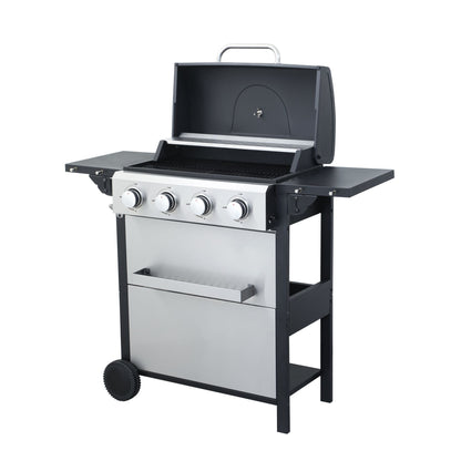 4-Burner Propane Gas BBQ Grill, 34200BTU Output With Wire Enamel