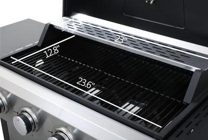 4-Burner Propane Gas BBQ Grill, 34200BTU Output With Wire Enamel