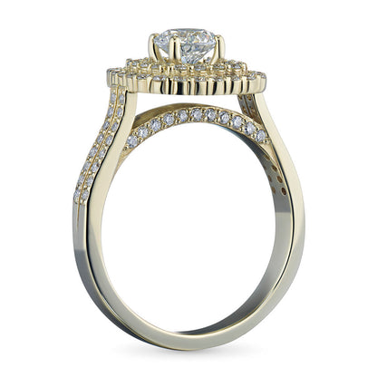 Yellow Gold Ring with 99 Round-Cut Lab-Created Diamonds 1.387 CT.TW